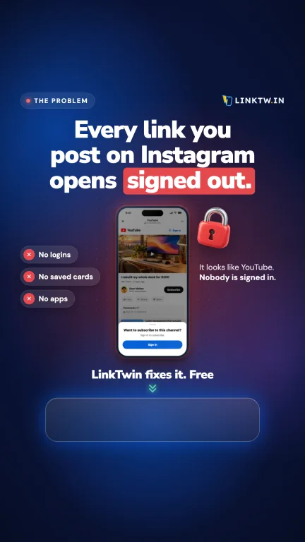 Every link you post on Instagram opens signed out
