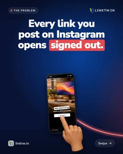Every link you post on Instagram opens signed out