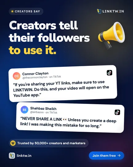 Creators tell their followers to use it