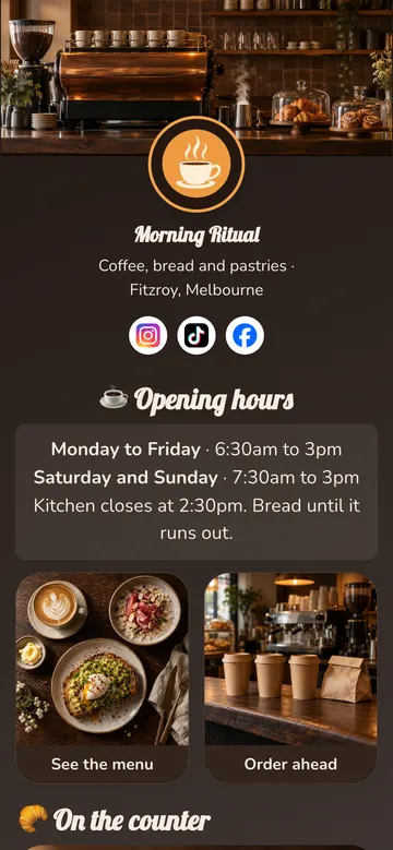 Corner Café template