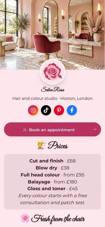 Salon Rosa template